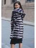 Women's Hooded Mid-Length Faux Mink Fur Coat - Winter Warm and Casual