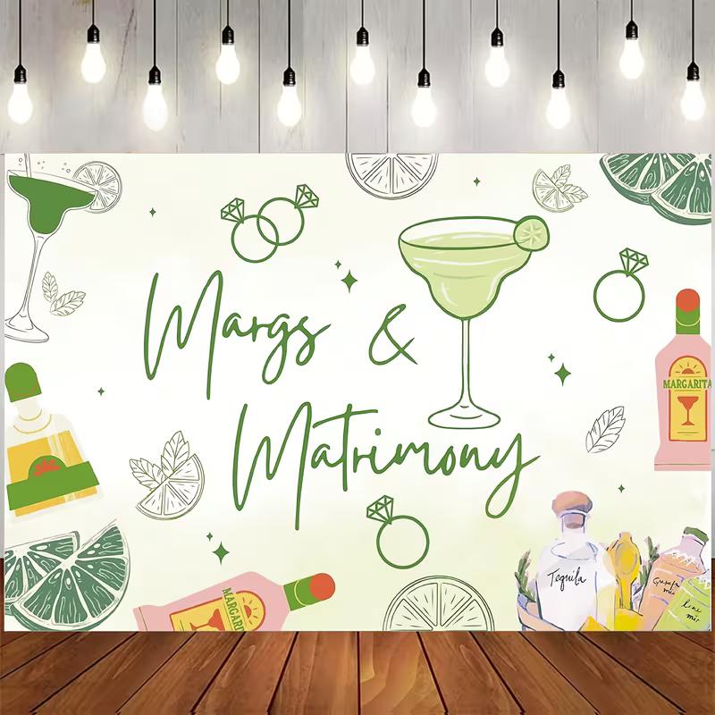 2D  Margs & Matrimony  Bachelorette Party Photography Background Cloth 47.2x31.5inch/120*80cm