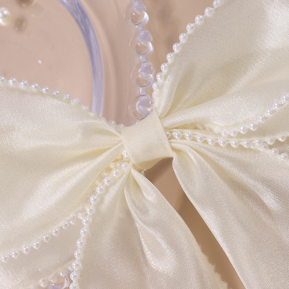 Elegant Bow Ribbon Hairpins for Women Girl Long Pearl Hairpins Bowknot Stain Hairpins Spring Hairpin Hair Accessories Gift