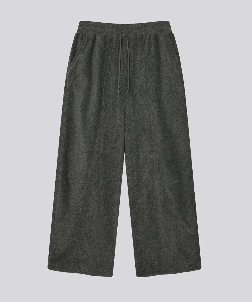 KIIMUIR Curved Line Fleece Pants_Charcoal