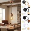 Vintage Solid Wood E27 Lamp Holder Hanging DIY Accessories Pendant Lamp Screw Socket Adjustable Wire Lampshade Base
