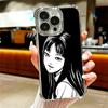 Japanese Horror Anime Plating Phone Case For Iphone 16 17 Pro Max Air 16E 14 15 Plus 12 13 Mini Anti-Fall Airabag Cover