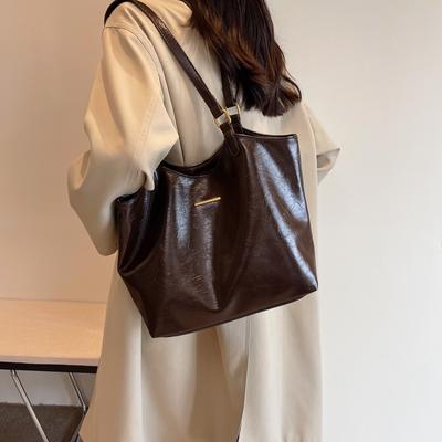 Leather Tote Bag Women's Shoulder Bag Large Capacity Handbag