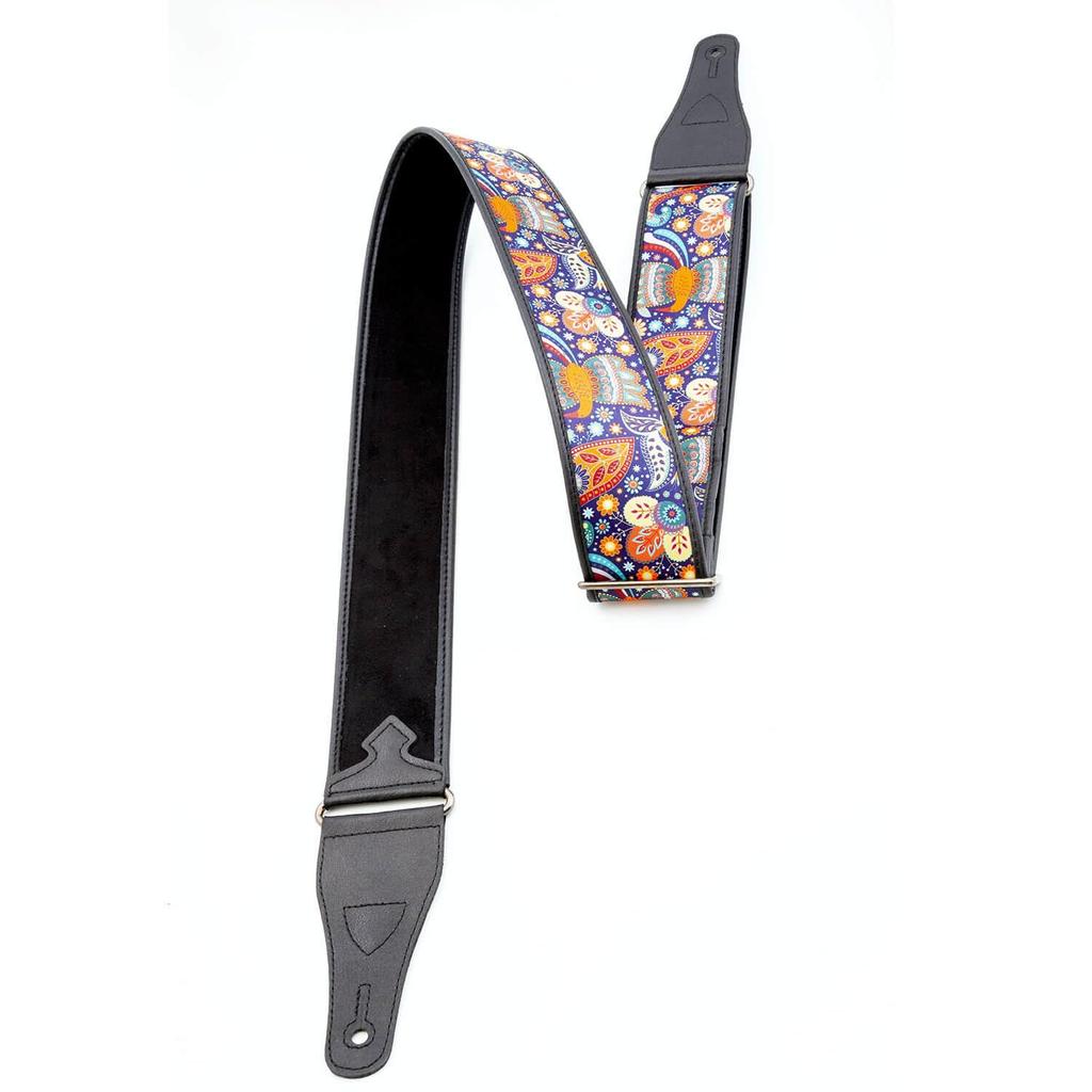 STRAPS 6cm KASHMIR GRS BLUE RightOn! Guitar/Bass Strap, Wide, 95-150cm,