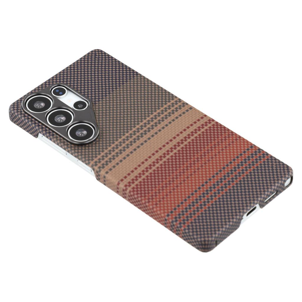 For Samsung Galaxy S23 Ultra Magnetic Case Precise Cutouts Gradient Aramid Fiber Phone Cover with Metal Lens Frame