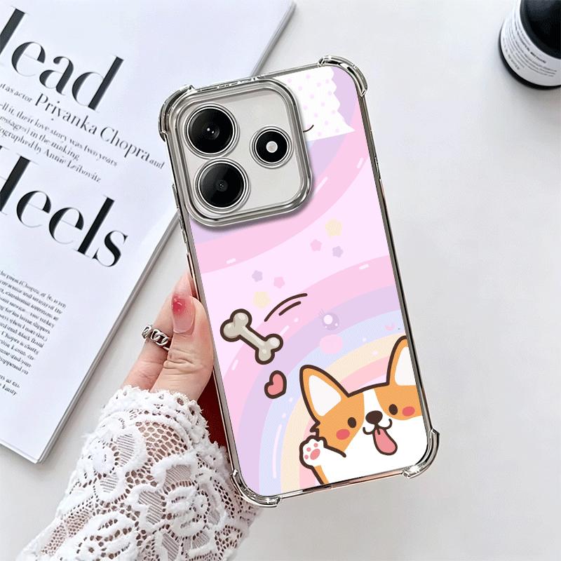 

Corgi Dog Cute Plating Phone Case For Xiaomi Redmi Note 14 15 Pro Plus 13 12 11 11S 11T 10 9S 9 5G Anti-Fall Airabag Cover Redmi Note 11T 5G