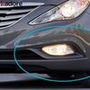 For Hyundai Sonata i45 2011 2012 2013 2014 Chrome Car Front Fog Light Lamp Cover Trim Head Foglight Bezel Trims Accessories