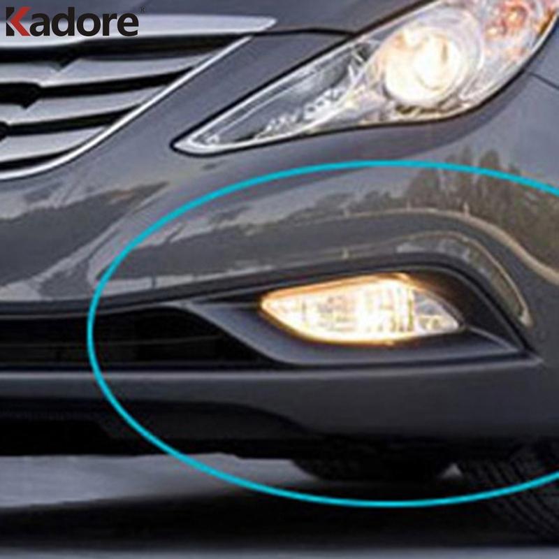 For Hyundai Sonata i45 2011 2012 2013 2014 Chrome Car Front Fog Light Lamp Cover Trim Head Foglight Bezel Trims Accessories