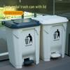 Large Foot-Pedal Trash Can with Lid for Kitchen, Office, Outdoor, Household, and Catering Use