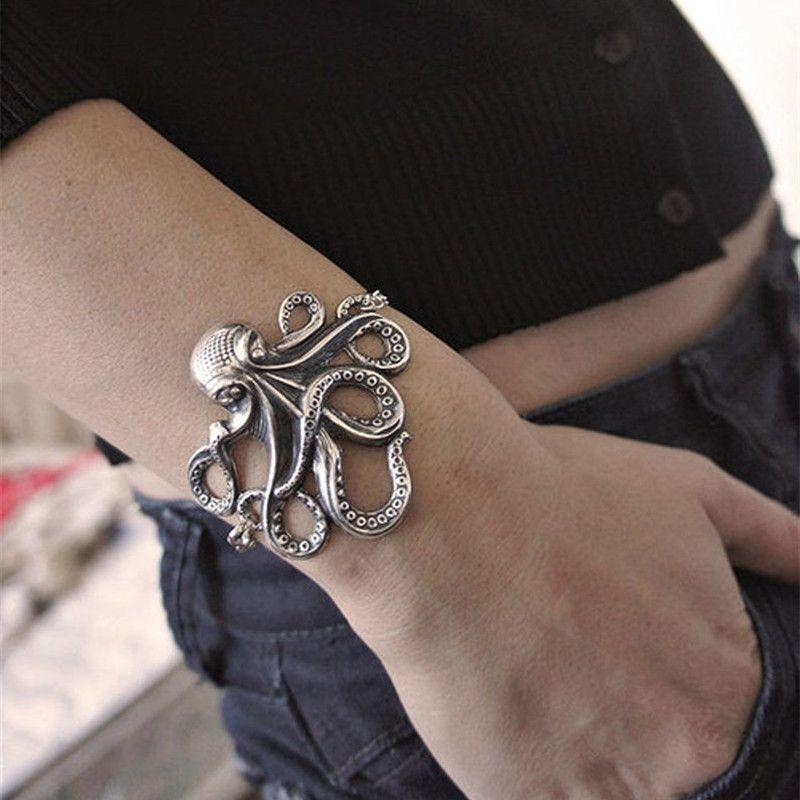 

New Fashion Antique Vintage Bronze Rock Octopus Bracelet one size(17-20cm)