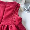 Girls' Winter Velvet Bow Dress - AWB106