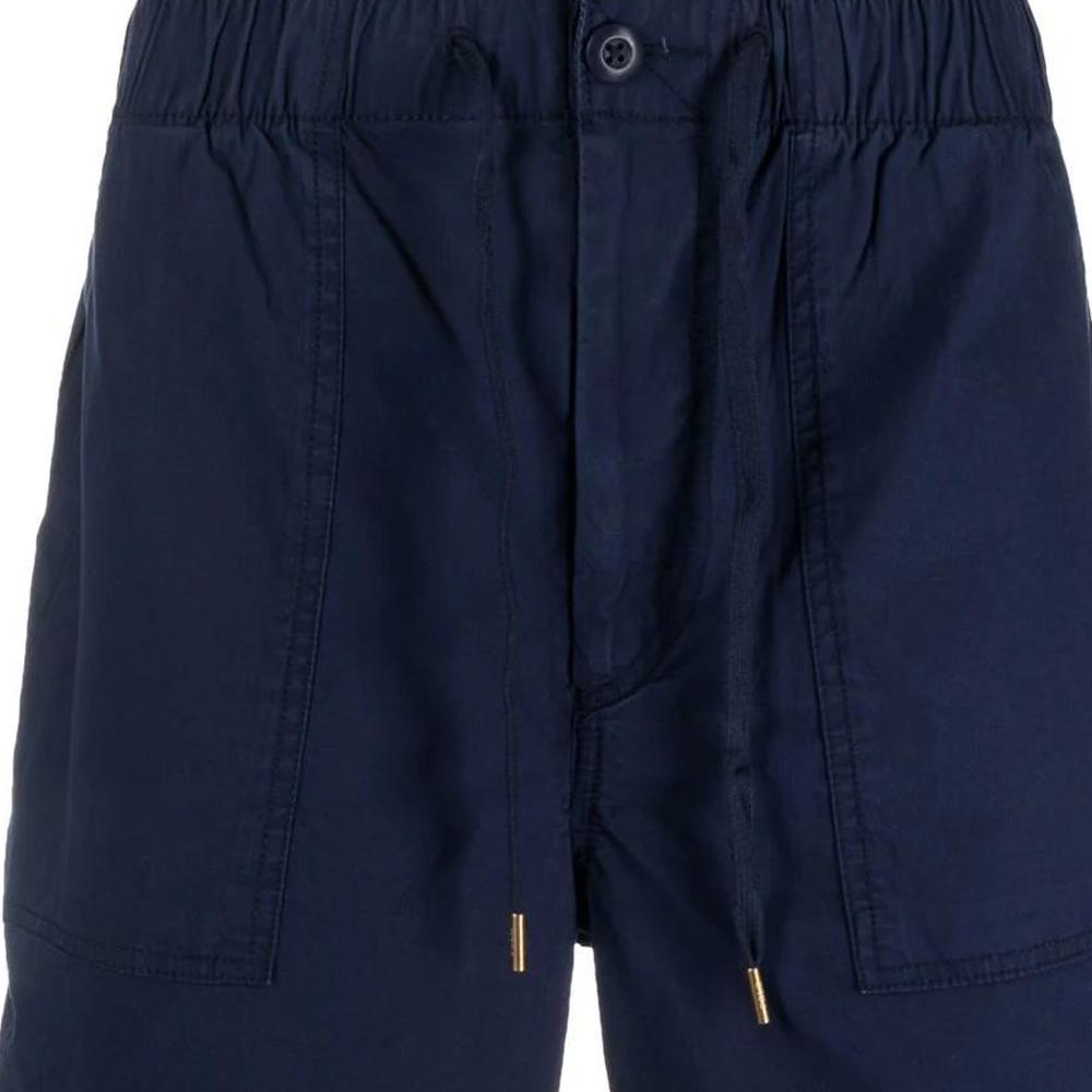 Polo Ralph Lauren SS23 Solid Color Elastic Drawstring Waist Straight Leg Casual Shorts Men Shorts Blue 710834706-001