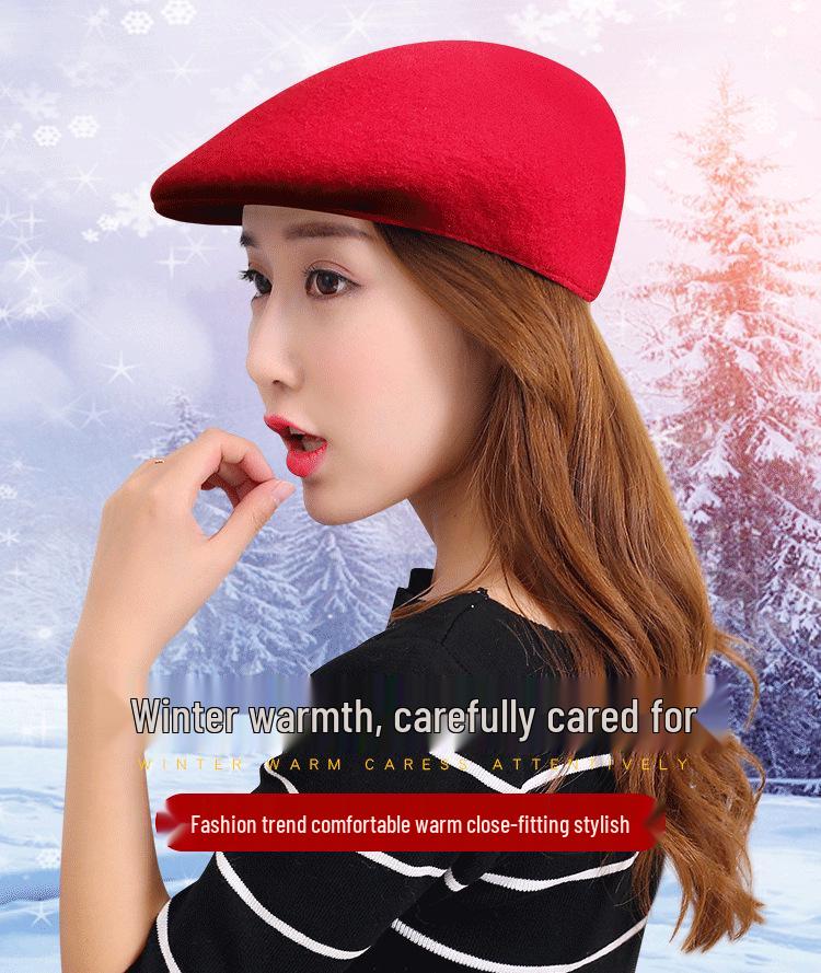 Шерстяной берет унисекс: Теплая осенне-зимняя ретро кепка художника