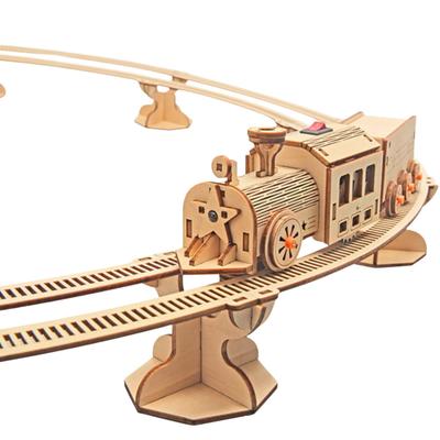 Apricity 3D dřevěné puzzle pro dospělé Steam s japonskými instrukcemi a stavebnicí pro snadnou [montáž lokomotivy] videa. Budova.