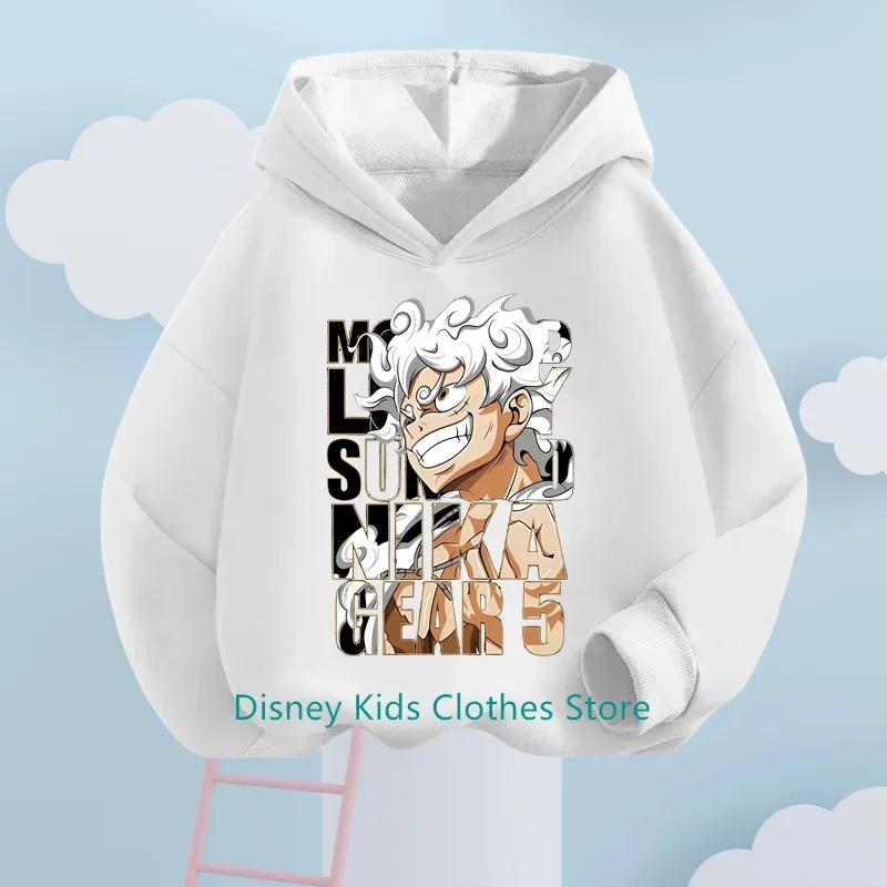 

One Piece Luffy Cartoon Детская толстовка с капюшоном с рисунком из мультфильма Осенне-зимняя толстовка с длинными рукавами для мальчиков и девочек Kawaii Casual Top 150