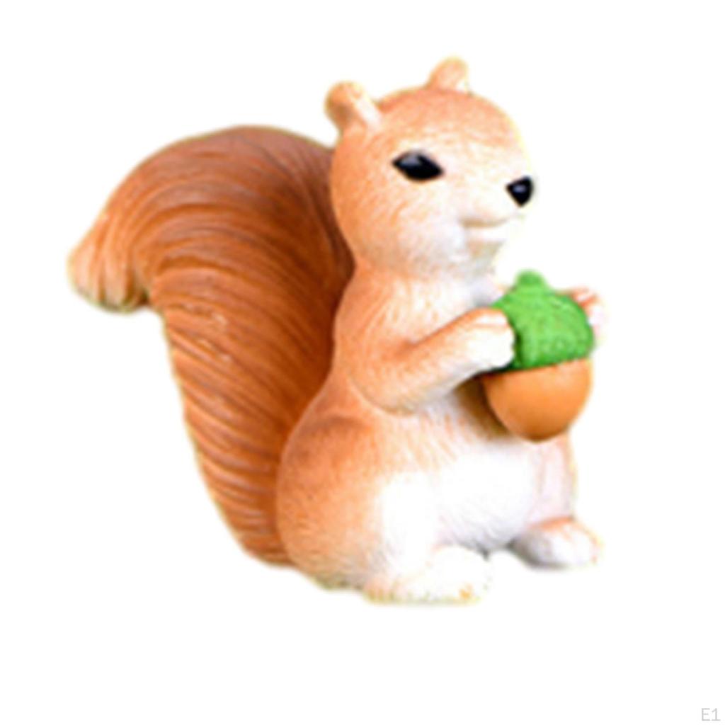 Mini Ekorndyrfigurer Miniatyr Hage Statue Søtt Håndverk Fe Tilbehør