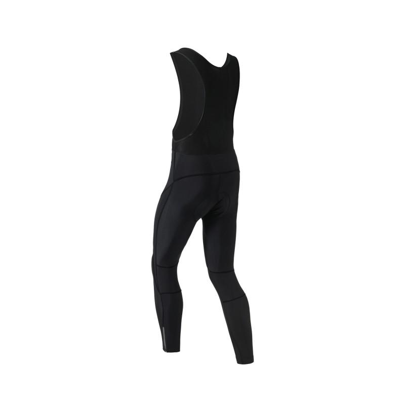 Mens Winter Fleece Cycling Tights With Suspender Straps Warm Thermal Bike Pants Road