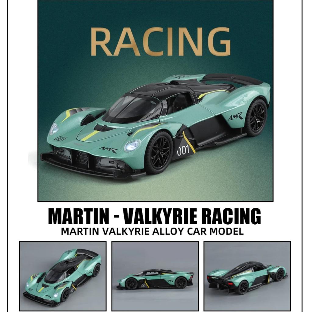 1/32 Scale Aston Martin Valkyrie AMR 001 Supercar Alloy Die Casting Metal Model Car Sound and Light Children's Toy Car Gifts for Boy