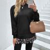 Damen Mode Lässig Leopardenmuster Frühling Herbst Langarm O-Ausschnitt Pullover Langarm