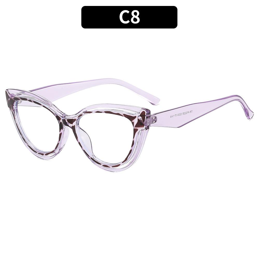 New Fashion TR90 Cat Eye Women Anti Blue Light Glasses Frame Retro Men Optical Luxury Eyewear