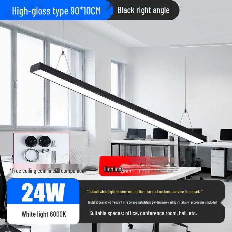 Minimalist Rectangular LED Pendant Light for Barber Shop, Office, or Living Room Ceiling