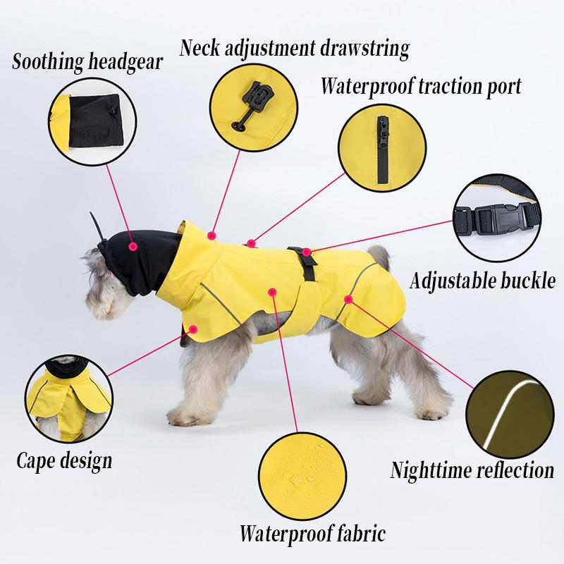 Pet Dog Waterproof Raincoat Outdoor Small Medium Size Dog Universal Teddy Bichon Puppy Clothes Pet Apparel Casual Raincoat