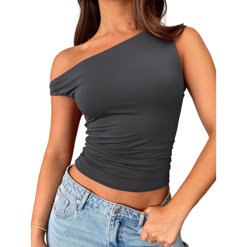 Летний женский комплект из однотонного жилета и шорт в стиле пэчворк 2026 Extra Large серый