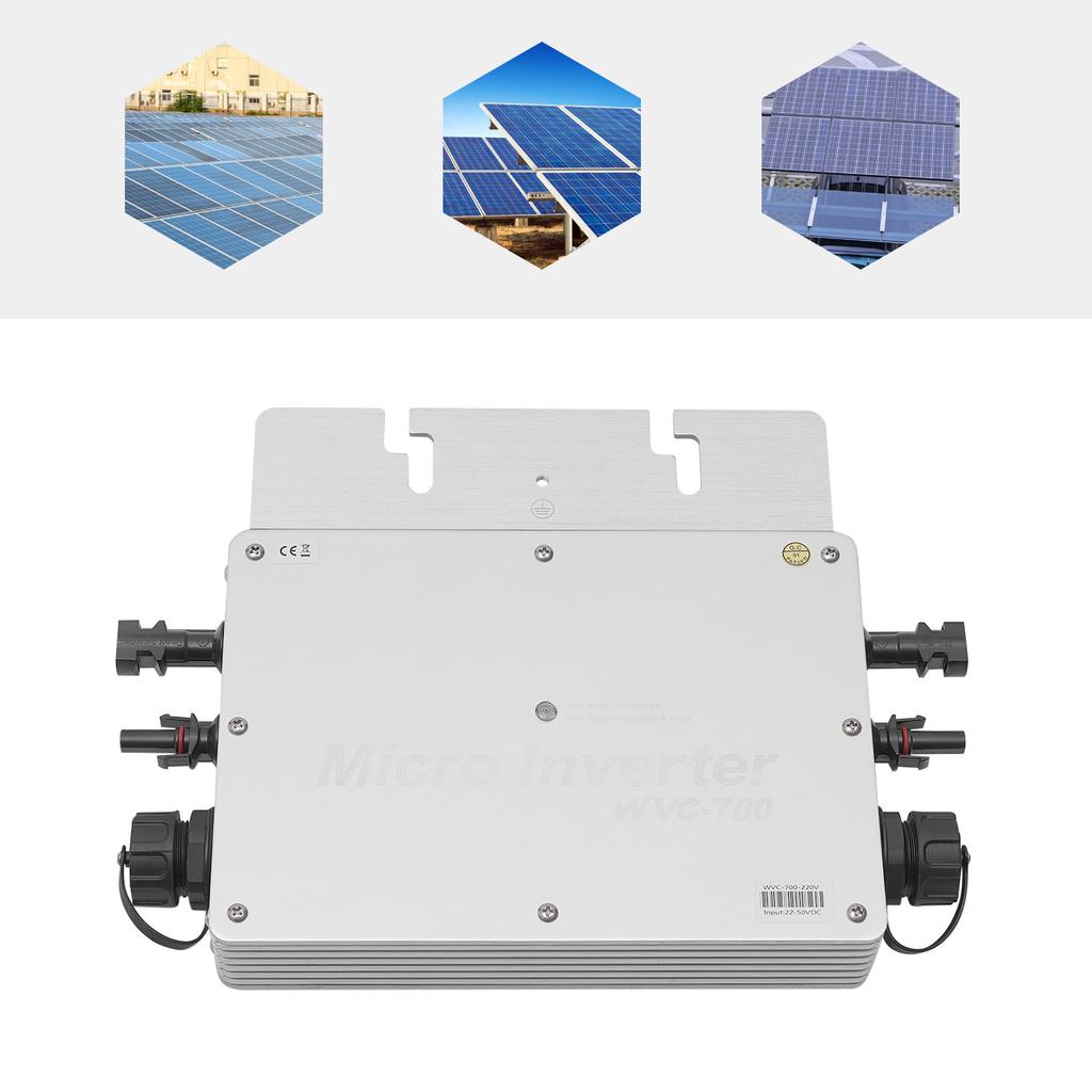 Solar Micro Inverter,Waterproof IP65 Wvc-700W Grid Tie Mppt Pure Sine Wave Dc to Ac Solar Grid Tie Micro Inverter Solar Power
