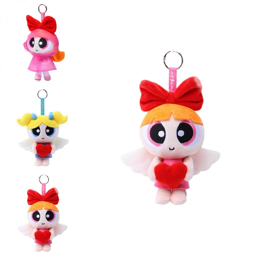 Adorable Flying Little Powerpuff Girls Plush Doll With Cute Raincoat Design 13cm