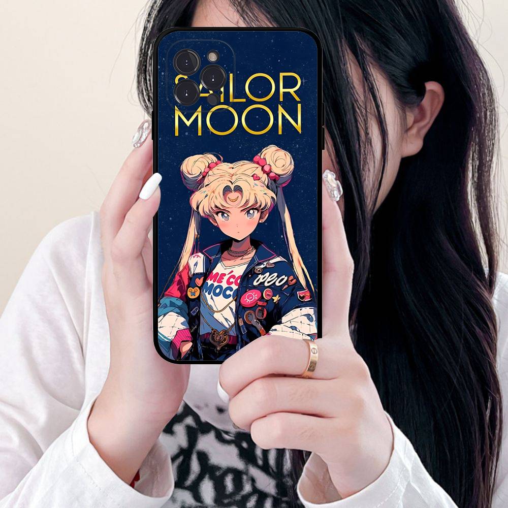 S-Sailors Anime Moon Phone Case For IPhone 17 16 15 14 13 12 Mini 11 Pro Plus Soft Silicone Cover
