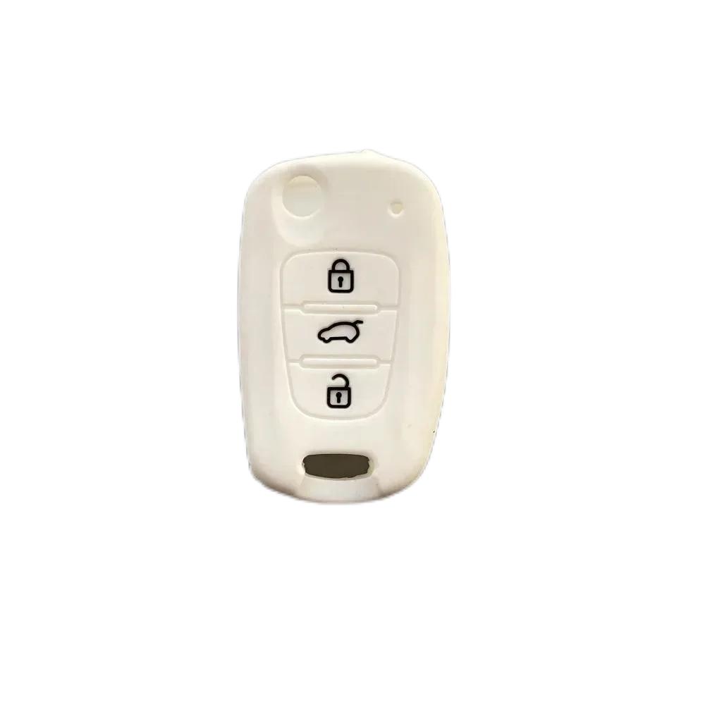 For Hyundai Elantra Accent I20 I30 Ix20 Ix35 Kia Sportage Rio3 Soul Optima Ceed Pro K5 K2 Silicone Car Key Case Cover Keychain