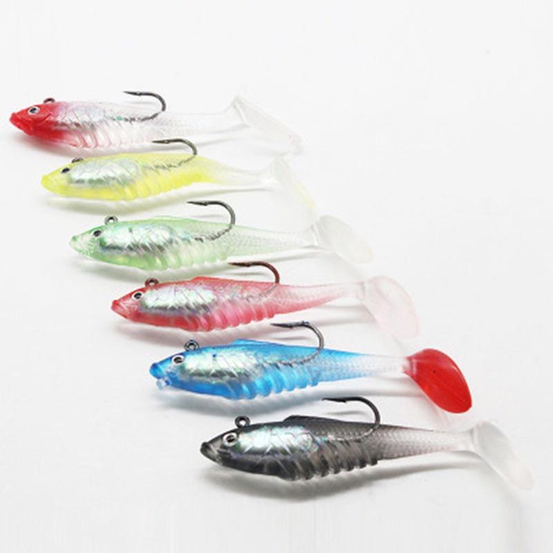 Rubber Fish, Fishing Lure, Artificial Bait, Rubber Bait Set, Trout, Zander and Perch Bait, Jig Heads, Freshwater, Saltwater