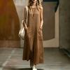 Women Sleeveless Maxi Dress Casual Loose Fit with Big Side Pockets Summer Dress