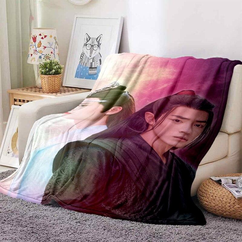 Drama The Untamed Xiao Zhan Wang Yi Bo Soft Throw Blanket Throw Blanket Soft Cartoon Printed Bedspread Bedspread Sofa Gift