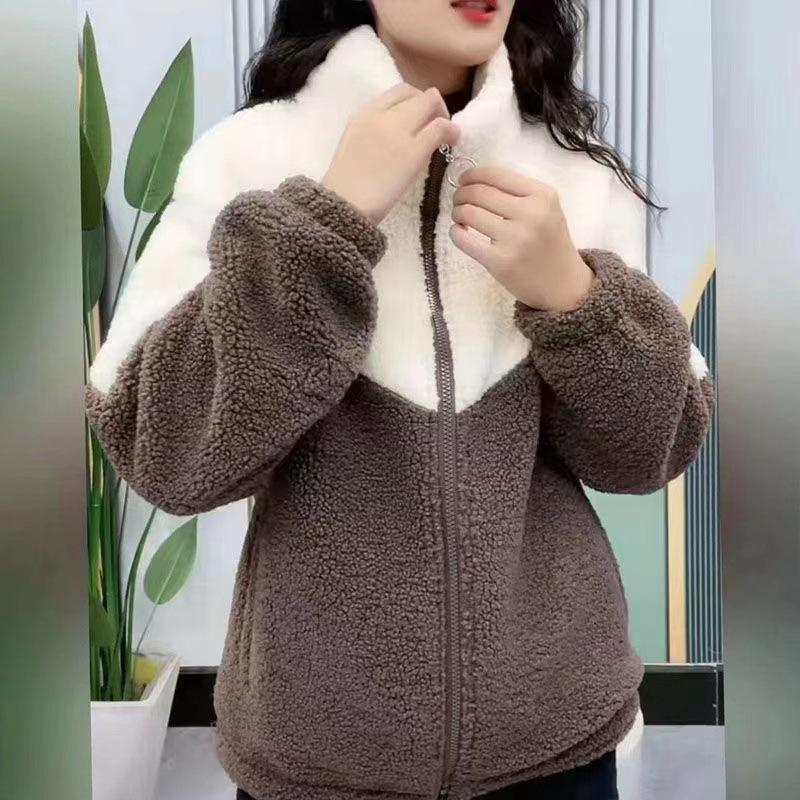 Women's Cotton Jacket with Fleece Lining & Thick Collar - 2024 Winter