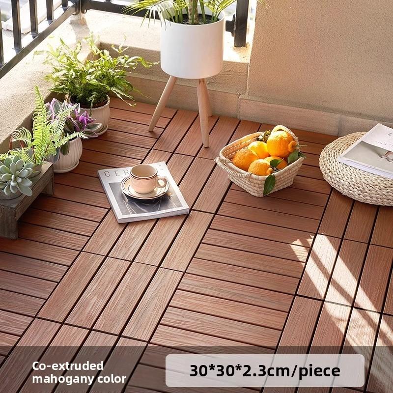 Costoffs Acacia Wood Interlocking Flooring Tiles Deck Tiles, Pack of 10/27, Water-Resistant & Non-Slip for Indoor/Outdoor