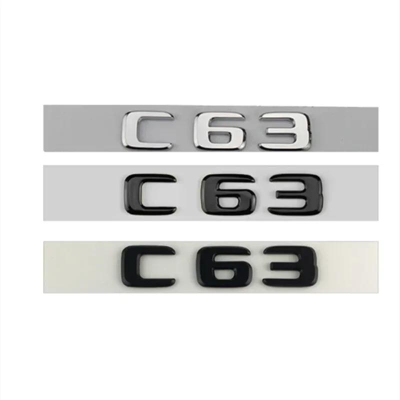 3D ABS Car Fender Side Badge Rear Trunk Sticker Logo C63 V8 BITURBO Emblem For Mercedes-Benz C63 AMG W205 W204 Accessories GP5