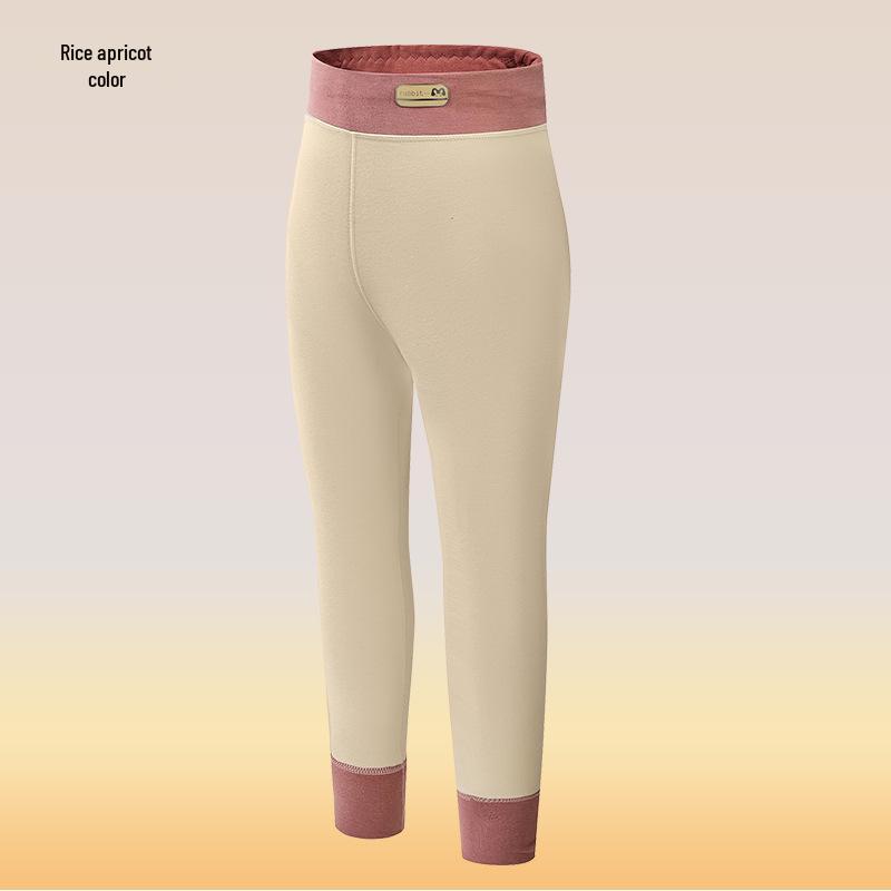 Kids' Thermal Fleece Pants - Warm Autumn/Winter Base Layer or Pajama Bottoms for Boys & Girls 100 cm beige