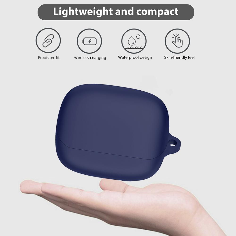 Cover for Baseus Bowie M2S Charging Case Anti-fall Sleeve With Hook Solid Color Wireless Bluetooth Earphone Silicone Protective