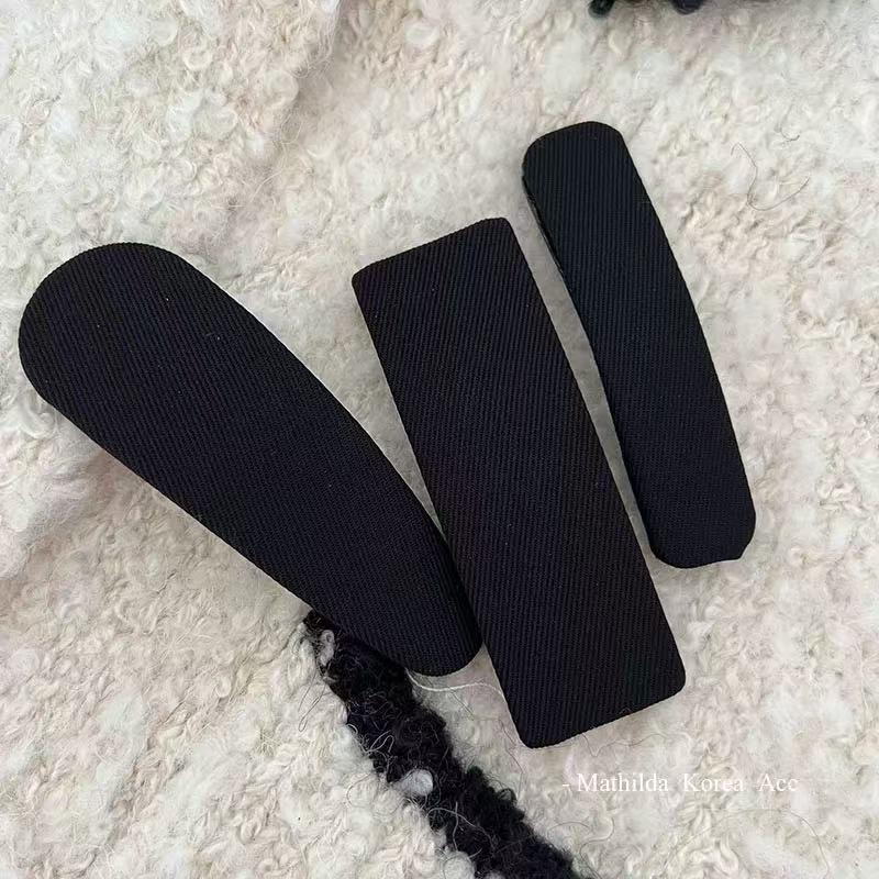 Black Fabric BB Side Bang Clip - Elegant Baby & Women's Hair Accessory