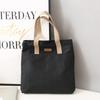 Enkrio Canvas Tote Bag, Shopping Bag, Large Capacity, A4 Size, Multiple Storage Pockets, Shoulder Bag, Handbag, Stylish for Men and Women, School or