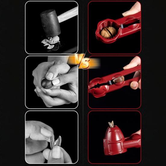 Heavy Duty Nut Cracker Aluminum Alloy Sheller for Walnuts Hazelnuts Pecans Non-Slip Ergonomic Handle Chestnut Cracker Tool