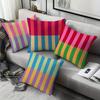 Vibrant Geometric Stripe Pillow Covers Machine Washable with Zip Closure Ideal for Living Room Sofa Bedroom Decor