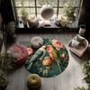 Flower Parrot,Round Area Rug,Carpet Rug for Living Room Bedroom Sofa Playroom Decor,Non-slip Floor Mat