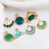 10pcs Cute Green Purple Pink Enamel Ocean Crab Conch Fishtail Heart Charms Alloy Pendants DIY Necklace Bracelet Jewelry Findings