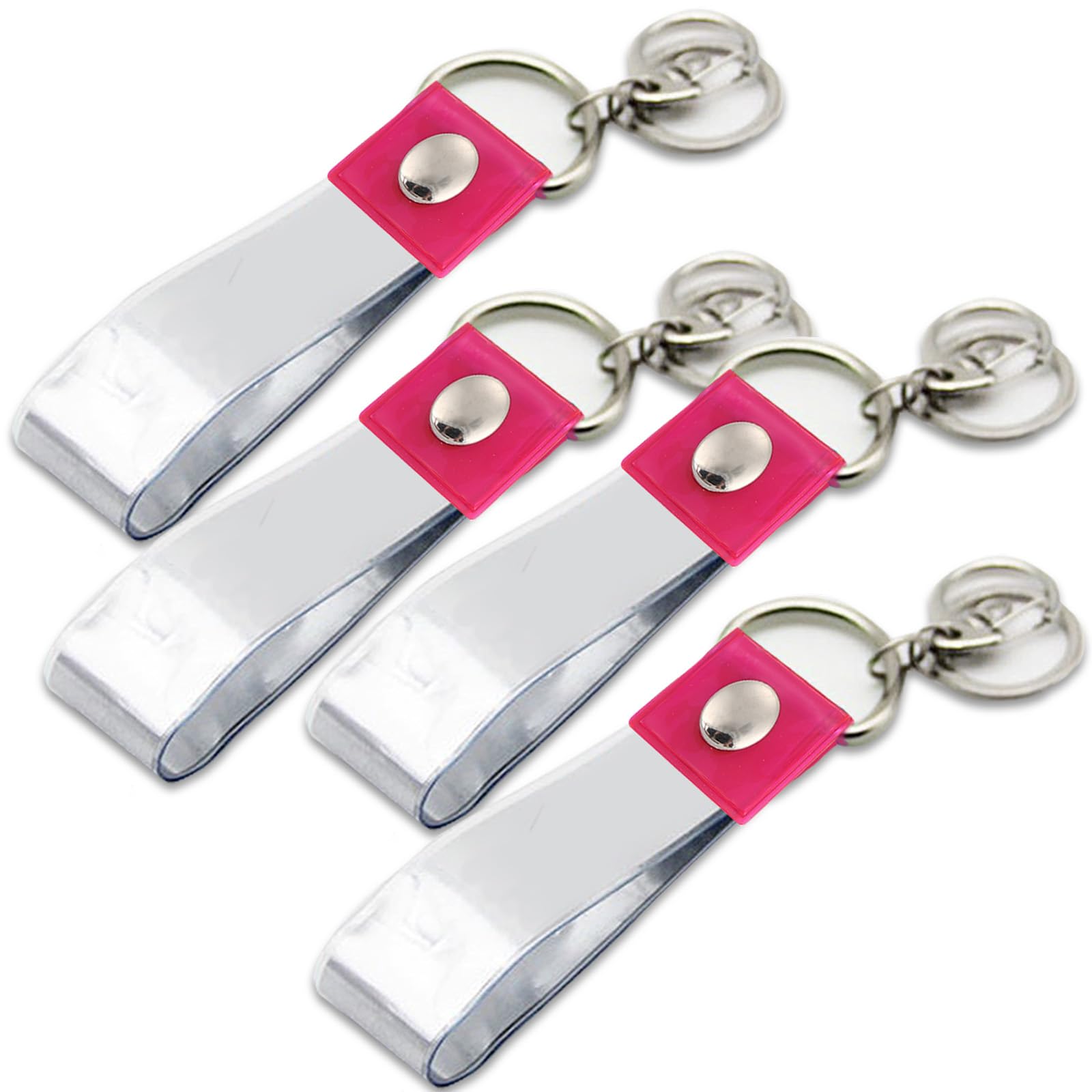 

Rimikuru Silver Tape Holder, Silver Tape Keychain, 22cm Long, 2.5cm Wide, Available in 8 Colors, Storage Case, Holder, Case, Strap Set (Pink, Set of