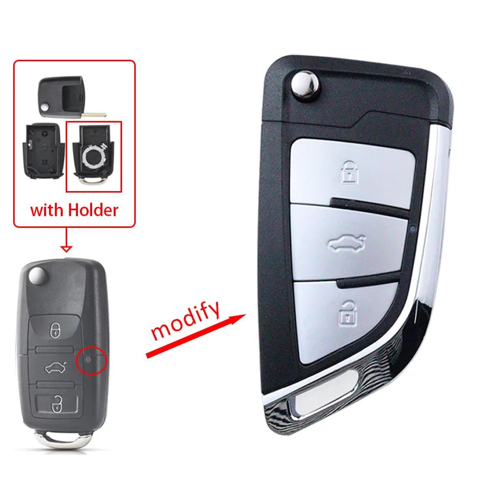 Car Key Fob Case Shell Housing for Vw B5 for Volkswagen Beetle/Caddy/Passat/Golf/Jetta/Polo/Scirocco/Tiguan/Touran/Skoda/Seat