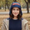 5-Panel Color Matching Lei Feng Hat Fleece Warm Women's Plush Cap Cycling Cap  Ski Riding