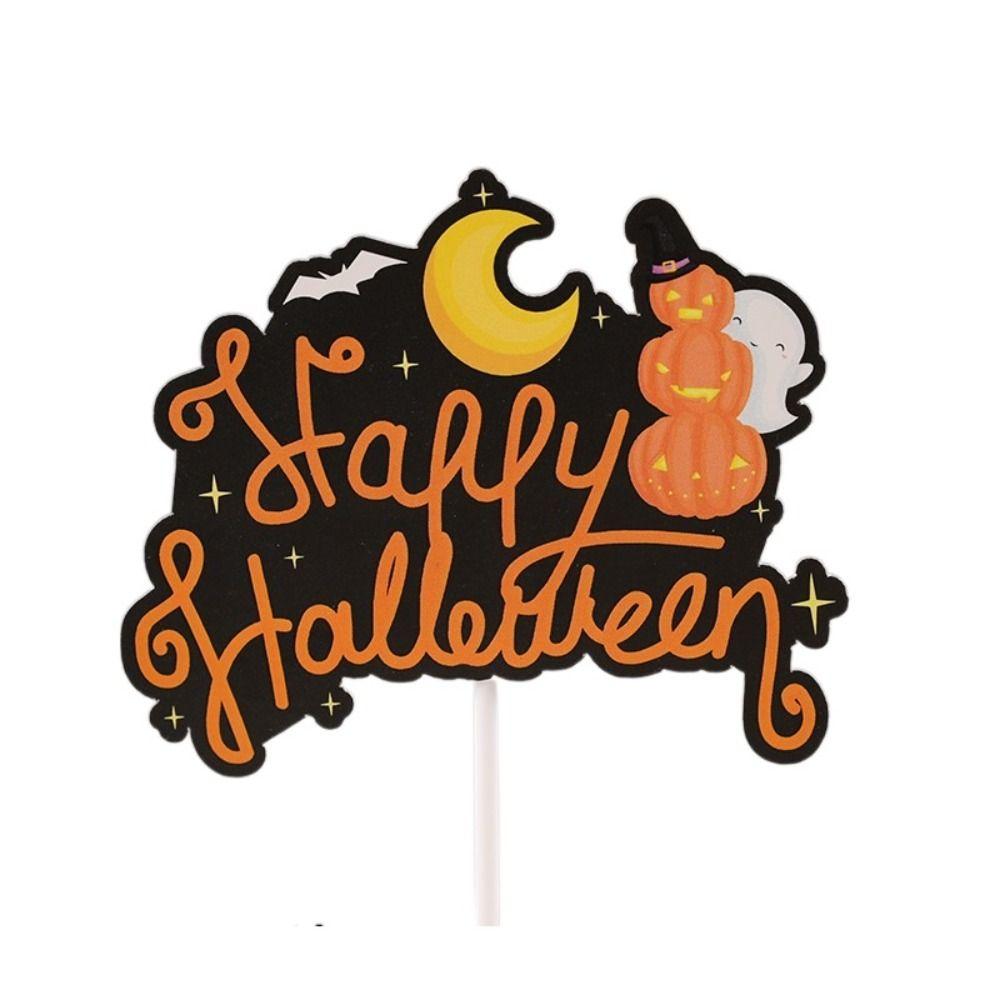 Funny Festival Plugin Pumpkin Ghost Bat Cake Insert Party Supplies Cake Topper  Baking Cake Dessert