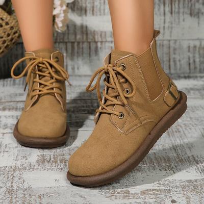 Fashion Women's Ankle Boots Flat Shoes 2024 Winter New Short Boots Walking Designer Fashion Round Toe Women